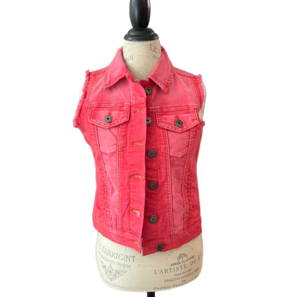 Vintage Havana pink jean vest size small